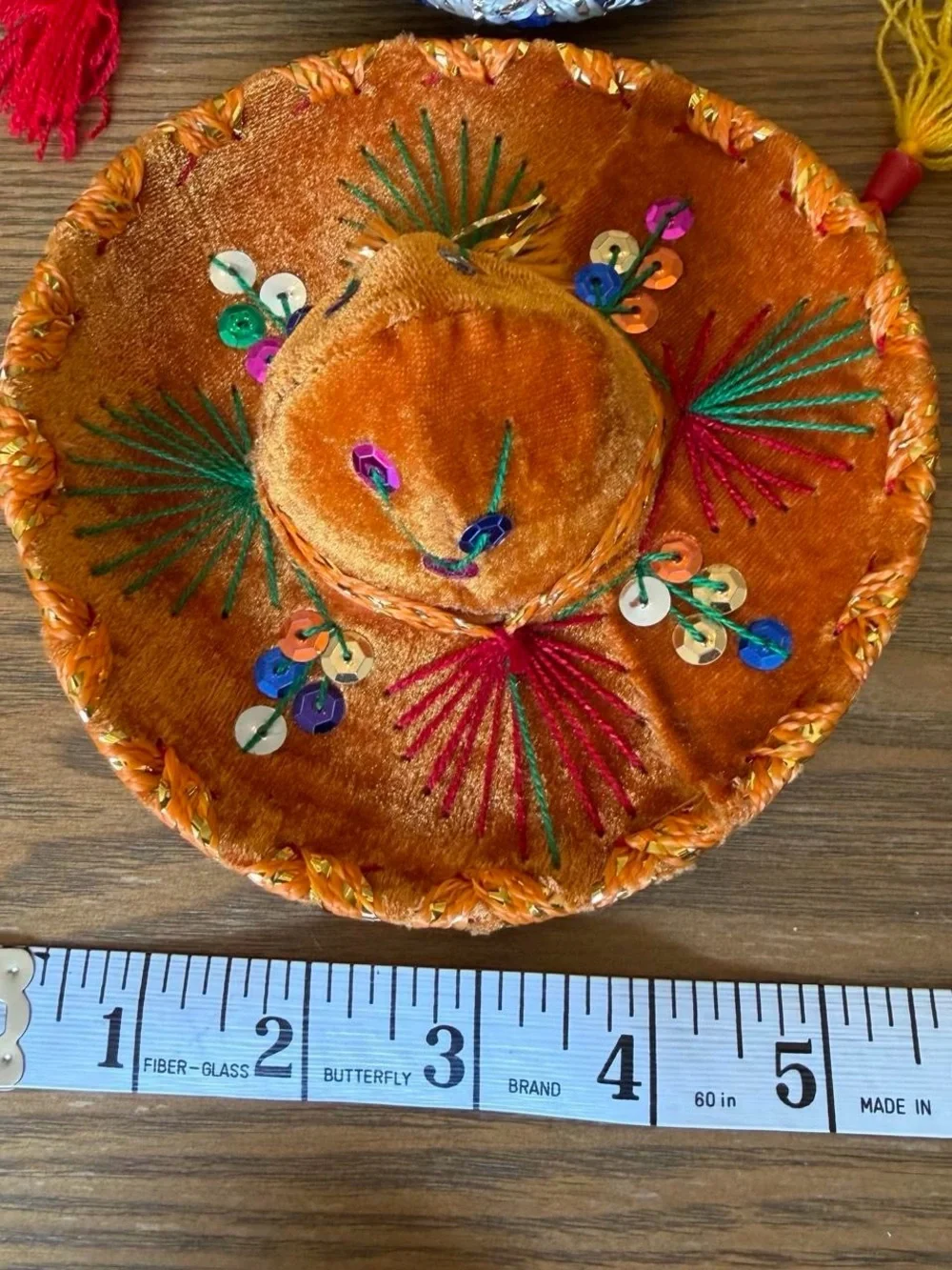 Decorative Mini Sombrero Hats- Multicolor-Set of 8